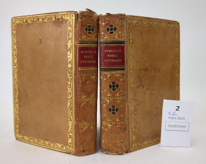 null Almanach dédié aux Dames. Années 1809 et 1810. 2 volumes in-18 reliés plein...