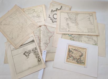 null [Cartes géographiques]. Un ensemble de 8 cartes gravées du XVIIIe siècle : Carte...