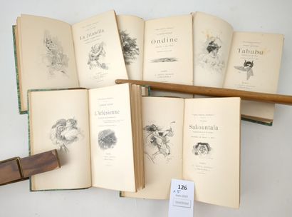 null [Petite Collection Guillaume]. Un ensemble de 5 volumes in-16, demi-chagrin...