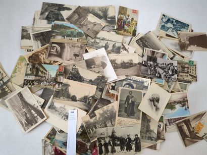 null Lot d'env. 600 cartes postales diverses (France et étrangers, quelques fant...
