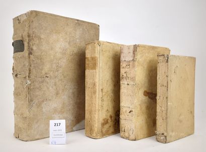 Réunion de 4 livres anciens (XVII ou XVIIIe)...