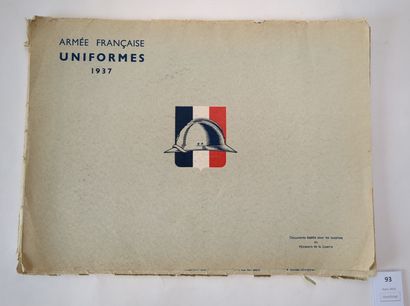 null ARMEE FRANÇAISE - UNIFORMES. 20 planches couleurs format 38 x 28 sous chemise...