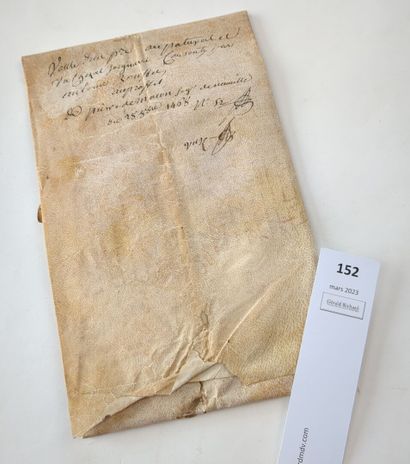 null [Auvergne] [Puy-de-Dôme] [Neuville]. Parchemin manuscrit daté du 28 Septembre...
