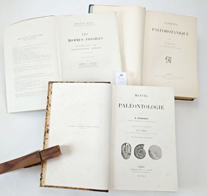 null [Paléontologie]. Réunion de 3 volumes in-8:
ZEILLER (R.). Éléments de Paléontologie....