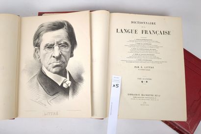null LITTRÉ (Émile). Dictionnaire de la langue française. 4 volumes in-4 + 1 volume...