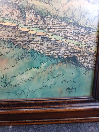 null paysage du Beaujolais
Aquarelle sur papier 
40 x 31 cm 