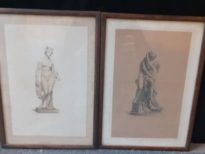 null D'après DARODES 
paire de gravures représentant des sculptures 
29 x 18 cm 