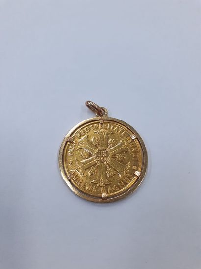 null Médaille en or jaune montée avec un profil de Néfertiti 
Pds : 11.40 g 
