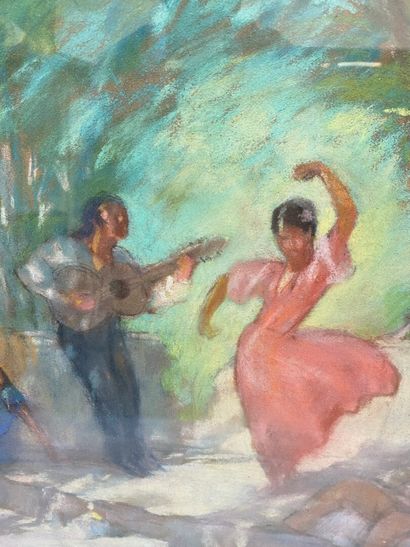 null Gaston DE CIRMEUSE (1886-1963)
Les dansesues andalouses, pastel 
Signé en haut...