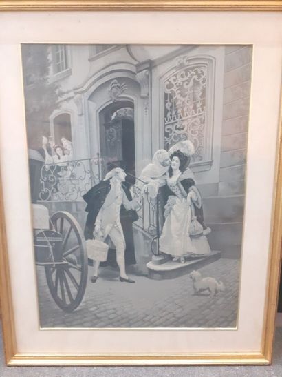 null J. GIRARDE 
Départ de la jeune mariée 
Impresson sur toile 
42 x 30 cm 