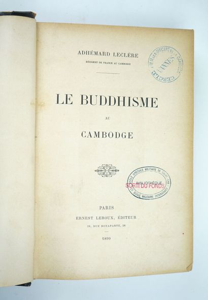 null LECLERE (Adhémard): Buddhism in Cambodia. Paris, Leroux, 1899. One volume.

15.5...