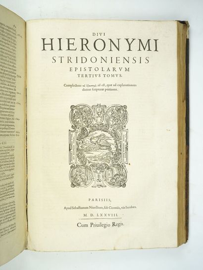 null Saint JEROME: Divi Hieronymi stridoniensis operum. Parisis, Sebastianim Nivellium,...