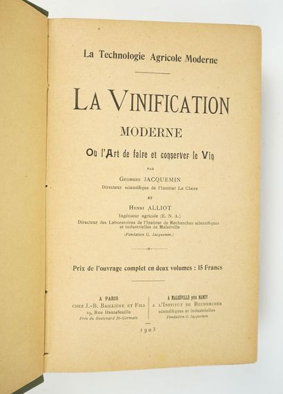 null (Vin.) JACQUEMIN (Georges) and ALLIOT (Henri) : Modern agricultural technology....
