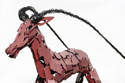 null ANONYMOUS WORK

Very large sculpture in welded iron painted red representing...
