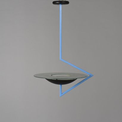 null In the spirit of Daniela PUPPA

Suspension in blue lacquered metal tubular square...
