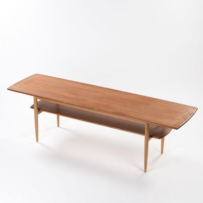 null DANISH WORK

Large coffee table in solid teak with double tops of rectangular...