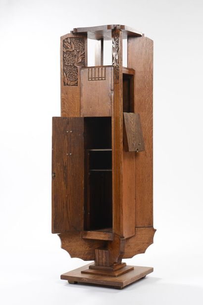 null ART DECO WORK

Column with compartments resting on a square base from which...