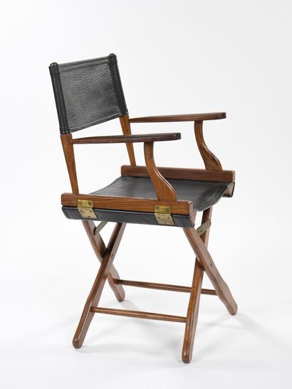 null HAYAT AND BROTHERS

Folding armchair with solid rosewood structure, leather...