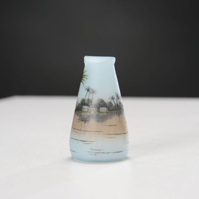DAUM NANCY

Miniature glass vase of piriform...