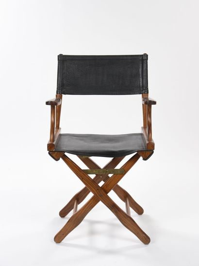 null HAYAT AND BROTHERS

Folding armchair with solid rosewood structure, leather...