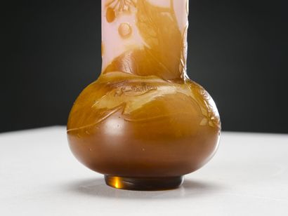 null Émile GALLÉ (1846-1904)

Vase à base renflée reposant sur un léger piédouche...