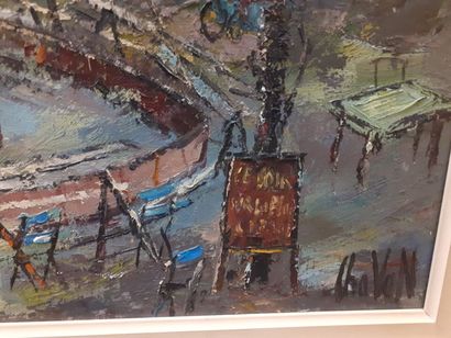 null Gilbert CHAVAN (1929 -1975) 
L'entrée du crique 
Huile sur toile 
59 x 73 cm...