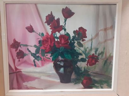 null Elie MILLER RANSON
Bouquet de fleurs 
Huile sur toile
Signée en bas à drotie...