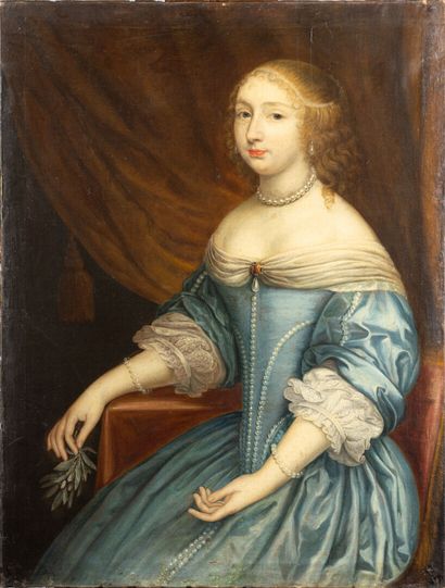 Portrait de femme au collier de perles
XVIIème
Huile...