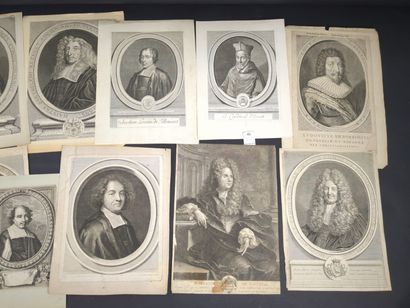null Réunion de 10 portraits gravés du XVIIe ou XVIIIe siècles:
1/ De TROY (d'après)...