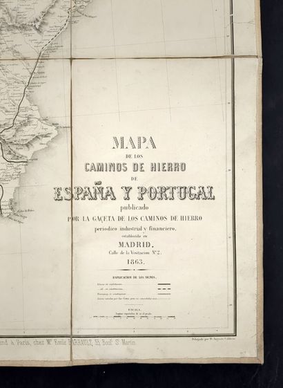 null [Espagne] [Portugal]. Mapa de los caminos de hierro de Espana y Portugal 1863....