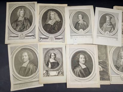null Réunion de 10 portraits gravés du XVIIe ou XVIIIe siècles:
1/ De TROY (d'après)...