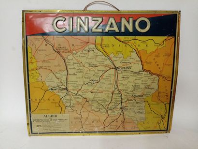 CINZANO
Plaque en tôle lithographiée avec...