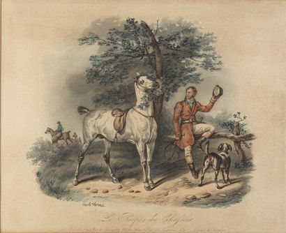 null D'après Carle VERNET 
"Jockai emporté par ses chevaux" et "Le Repos du Chasseur"
Deux...