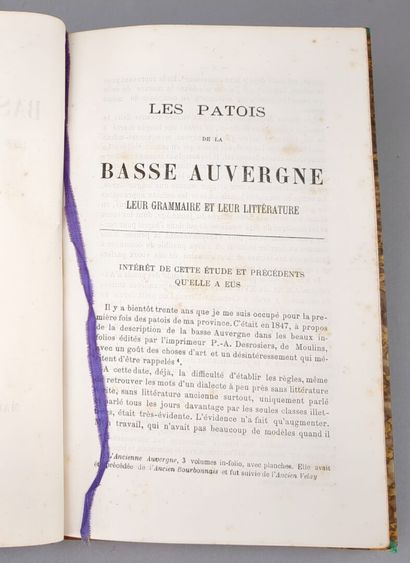 null DONIOL (Henry). Les patois de la Basse Auvergne. Leur grammaire et leur littérature....