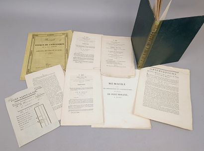 null [Ponts de Lyon]. Réunion de 8 volumes, plaquettes ou documents du XVIIIe ou...