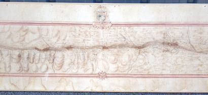 null [Carte manuscrite]. Carte du cours du Rhosne depuis Limoni frontière du Vivarais...
