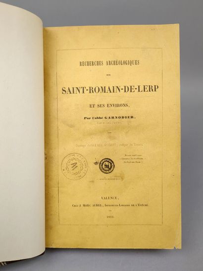 null [Ardèche]. GARNODIER (Abbé Cyprien). Recherches archéologiques sur Saint-Romain-de-Lerp...