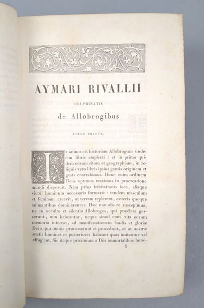 null [Dauphiné] DU RIVAIL (Aymar). De Allobrogibus Libri Novem, ex autographo codice...