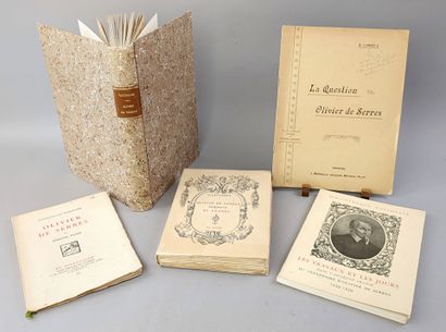 null [Vivarais]. Lot de 5 ouvrages consacrés à Olivier de Serres:

1/ VASCHALDE (Henry)....