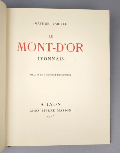 null VARILLE (M). Le Mont-d'or lyonnais. Images de P. Combet-Descombes. Lyon, Pierre...