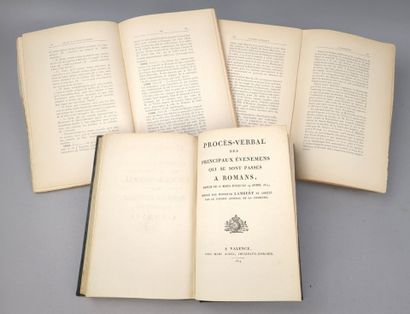 null [Drôme]. Lot de 2 ouvrages en 3 volumes relatifs à Romans:

1/ DOCHIER (Jean-Baptiste)....
