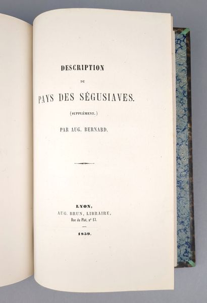 null [Rhône] [Loire]. BERNARD (Auguste). Description du pays des Ségusiaves pour...