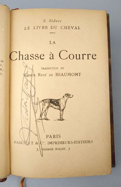 null SIDNEY (Samuel). La chasse à courre. Paris, Pairault, 1895. Un volume in-12,...