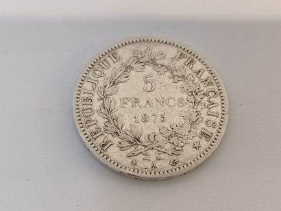 null 1 pièce de 5 francs en argent "Hercule" 1875, Paris