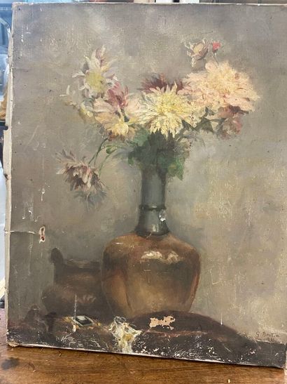 null G BERTIN
Bouquet de dalhias
huile sur toile
Signée en bas à droite
46 x 38 ...