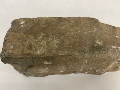 null [ARCHEOLOGIE] 
Fragment de pierre gravé (Provenance Constantine) 
L : 21 cm