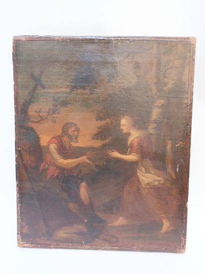 null La Samaritaine,
Huile sur toile,
XVIIIème,
39 x 31 cm
