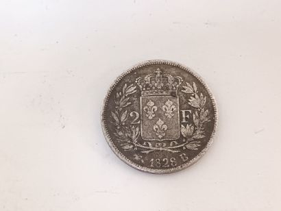 null Pièce de 2 francs en argent Charles X, 1828, B