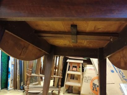 null Table de ferme à volets, en bois,
fermée : 75 x 119 x 61 cm