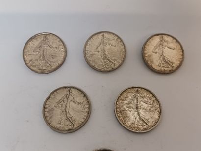 null 6 pièces de 5 francs "Semeuse" (1960, 1962, 1963, 1964)